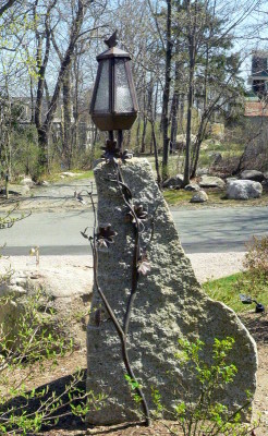 lantern on stone